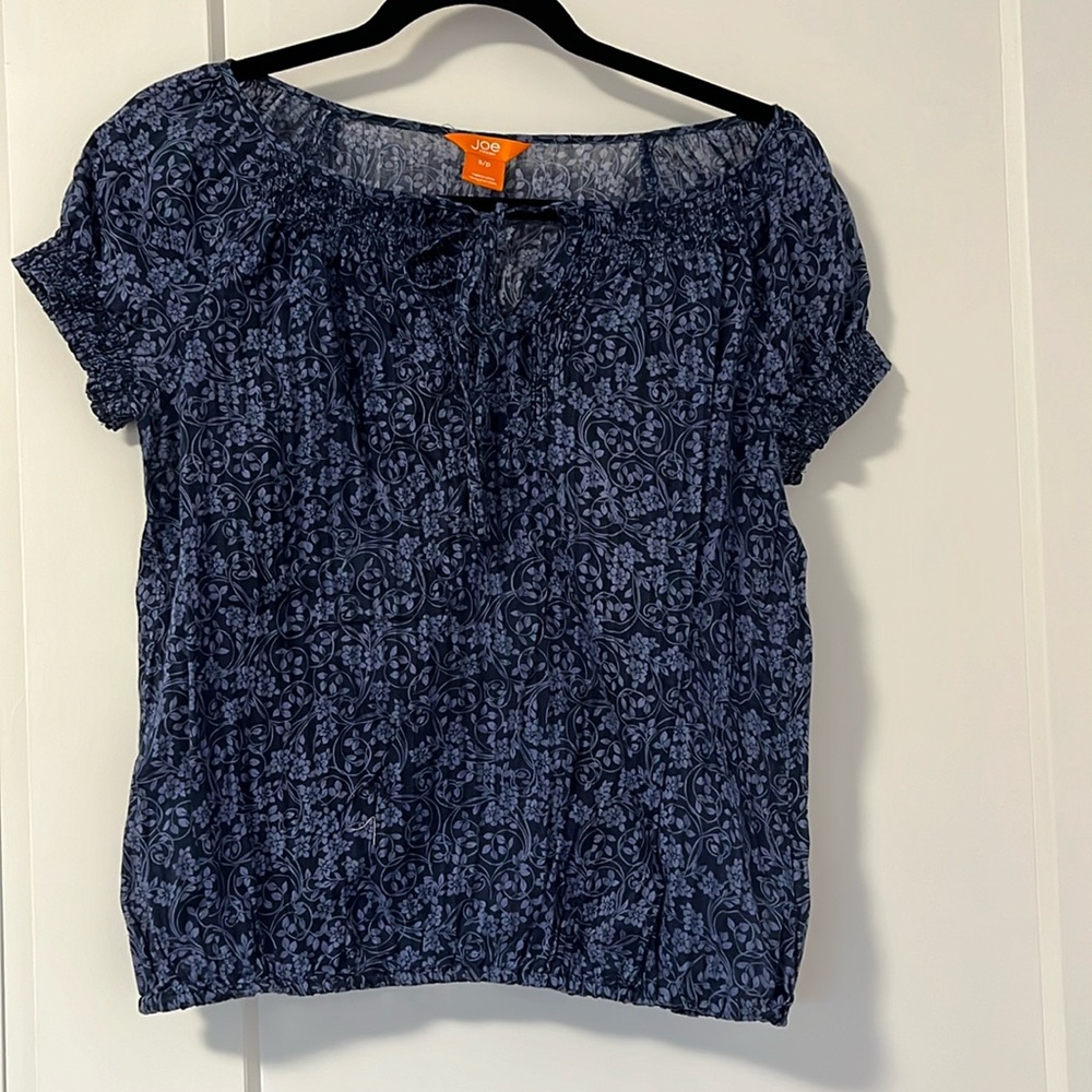 Joe Fresh Floral Boho Short Sleeve Blouse like New